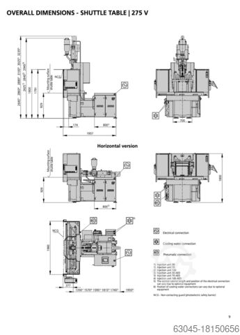 2020 Arburg 275 V 250-70 Kayar tablalı dikey enjeksiyon kalıplama makinesi Arburg 275 V 250-70 Schiebetisch