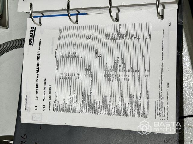 Arburg 270 S 250-60 (1999, Betriebsstunden: 38.035 h) Arburg 270 S 250-60 ( only hours: 38.035 h)