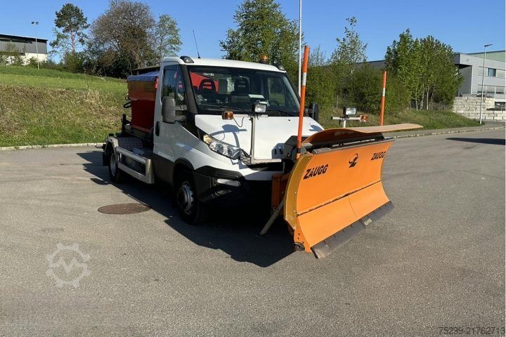Kampós konténerszállító teherautó Iveco 70C17 Kommunal + Schneepflug / Swiss-Vehicle