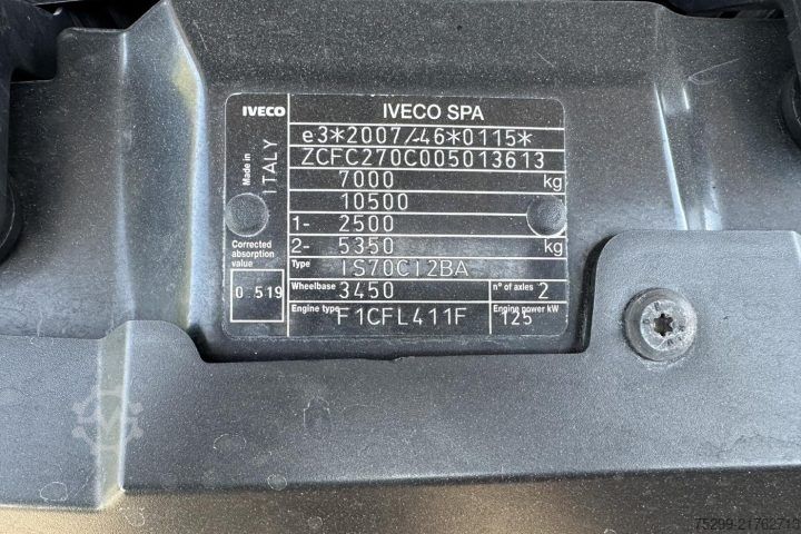 Kampós konténerszállító teherautó Iveco 70C17 Kommunal + Schneepflug / Swiss-Vehicle