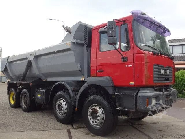Avfallsbil MAN FE 410 8x4 kipper,manual feulpomp,steel kipper