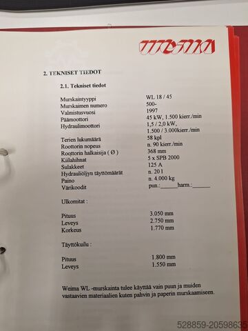 Weima houtversnipperaar