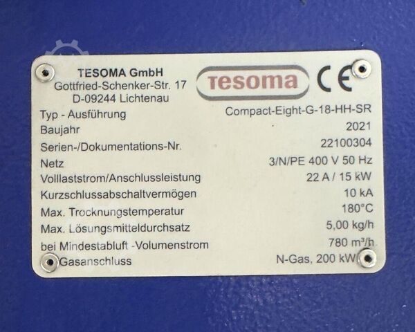 Secador contínuo Tesoma Compact Eight-G-18-HH-SR