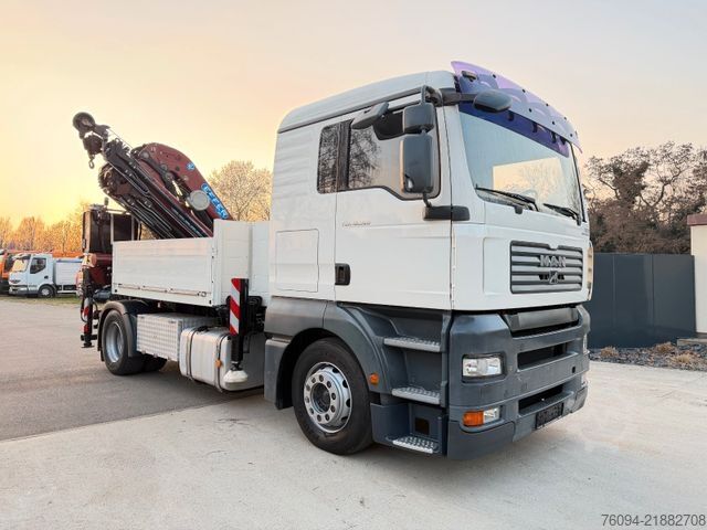 LKW mit Pritsche (offen) MAN TGA 18.350 4x2 Pritsche KRAN 26m FUNK Seilwinde