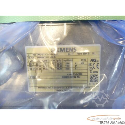Motore Siemens Siemens 1PH7107-7DF23-0CA2 Kompak - Asynchronmotor SN: YFF3616856401001