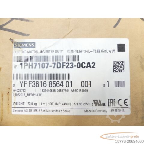 Motore Siemens Siemens 1PH7107-7DF23-0CA2 Kompak - Asynchronmotor SN: YFF3616856401001