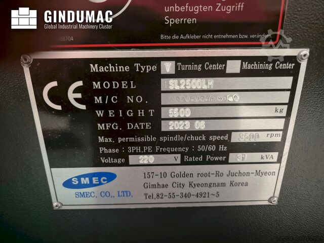 Horisontell svarvmaskin SMEC SL2500LM