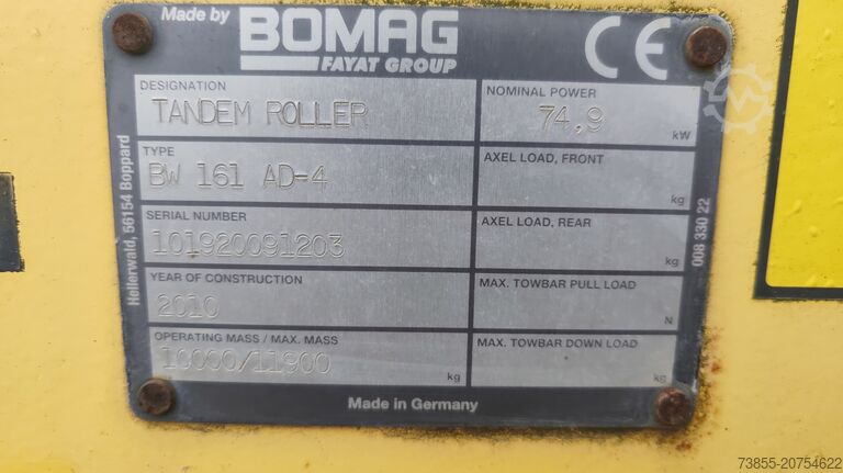 Tandemrulle Bomag BW 161 AD-4