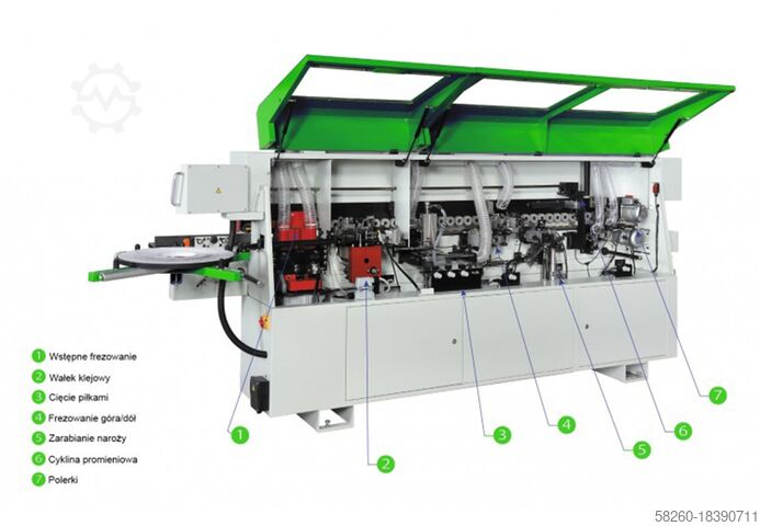 Kantenverlijmer Holzing G-MAX 480 zarabianie naroży wstępny frez