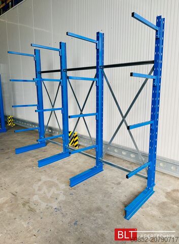 Cantilever rack ca. 3,15 lfm. Kragarmregal Langgutregal H: 250 cm 140 kg/Arm META Multistrong