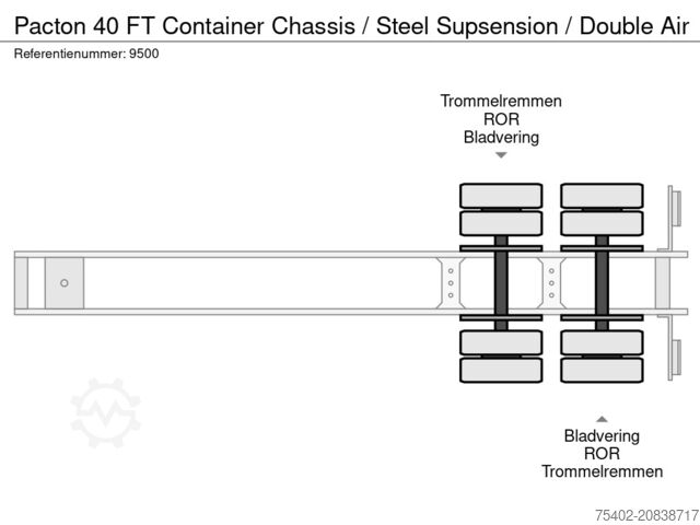 Přeprava kontejnerů Pacton 40 FT Container Chassis / Steel Supsension / Do...