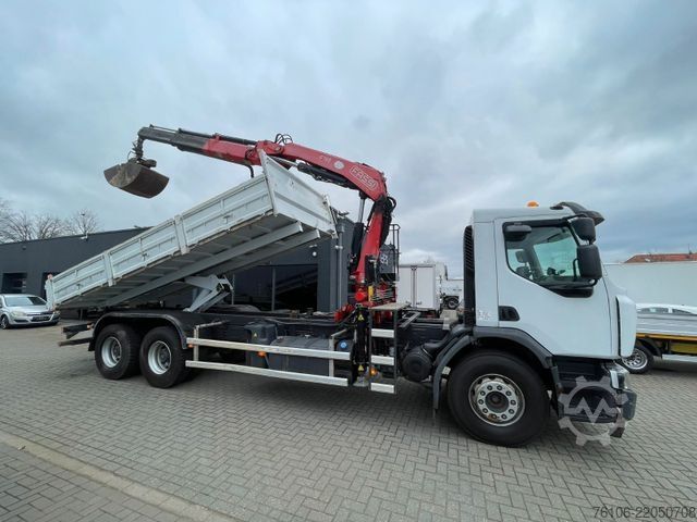 Lastbilmonteret kran RENAULT Premium Lander 310.26 6x4 Kipper /Kran