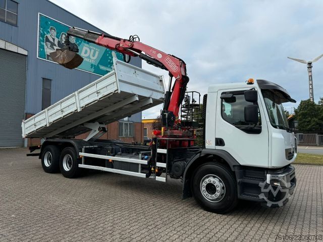 Lastbilmonteret kran RENAULT Premium Lander 310.26 6x4 Kipper /Kran
