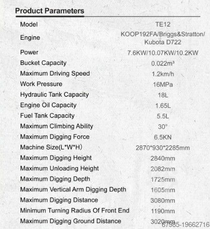 Minigraver RH12 Rhino Motors 1,2t Rhino Motors RH12