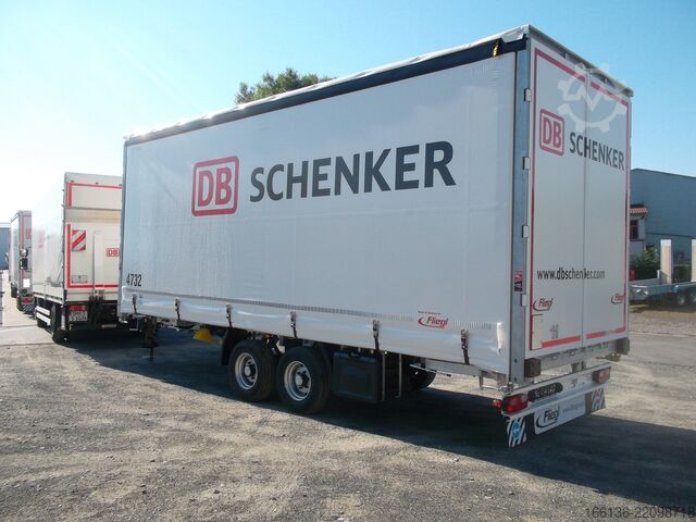 Remorque ouverte avec bâche FLIEGL Tandem-Plattform-Anhänger Durchlader