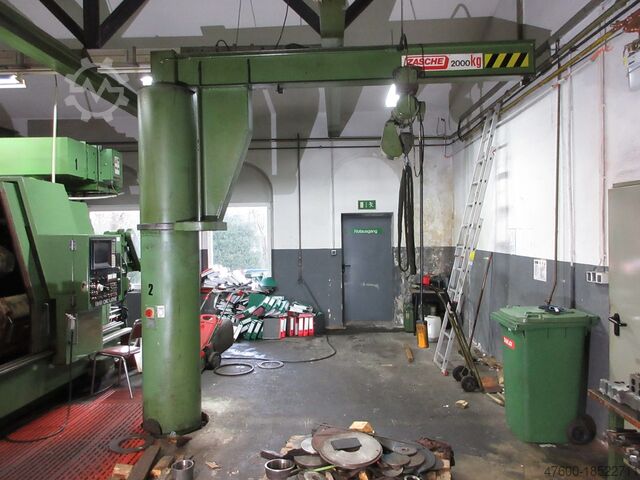 Kolomzwenkkraan Zwenkzwenkkraan Kettingtakel Zasche Stahl Kran Drehkran Hallenkran ZHD 2000Kg 2t 3m Stahl Kettenzug