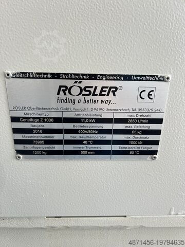 Equipamento para tratamento de água de processo Rösler Centrifuge Z 1000