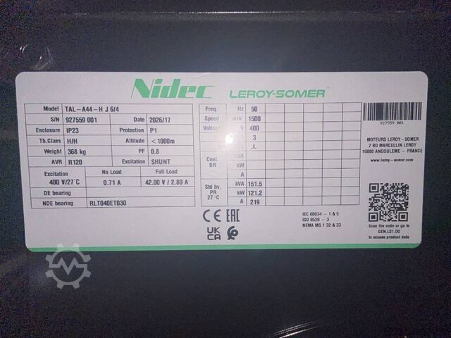 Agrégat Cummins 6BTAA5.9-G2 - 155 kVA Generator - DPX-19837