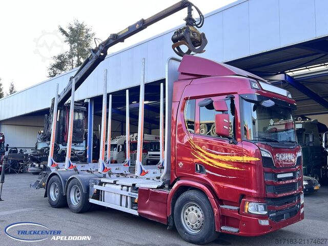 Faanyagszállító Scania R650 V8 NGS 6x4, Retarder, Jonsered Houtkraan