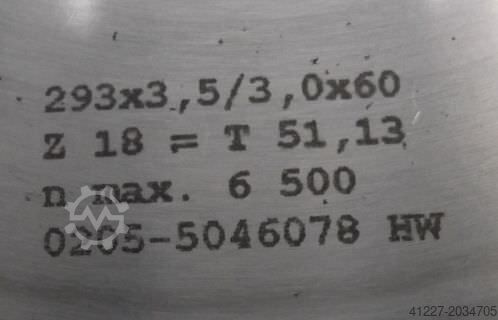 Zaagblad AKE Ø 293 x 3,5/3,0 x 60