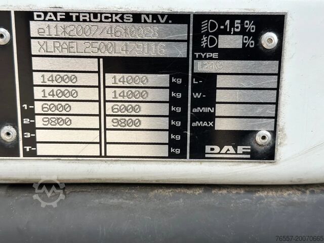 Gekoeld/bevroren transport DAF LF 210 LF.14.210 EURO6. 550x250x260!! 6721kg...
