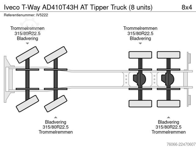 Kipper Iveco T-Way AD410T43H AT Tipper Truck (8 units)