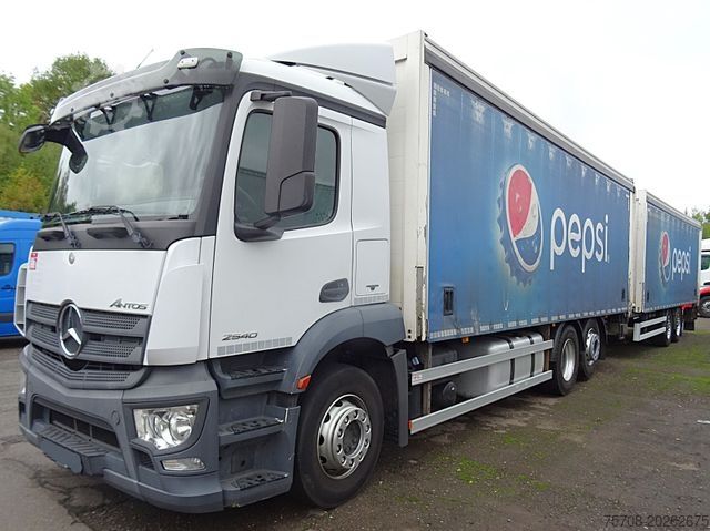 Plattewagen met zeil MERCEDES-BENZ 2540 Antos*SafeServer*38 Pal.*2x 2,5 to LBW*Ret.