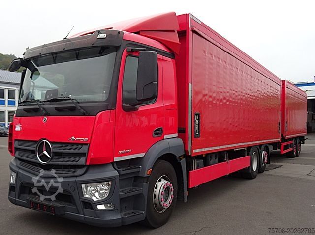 Plattewagen met zeil MERCEDES-BENZ 2540 Antos*kpl. Zug*NLA*2x LBW*38 Pal*Kamera*TOP