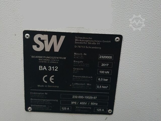 Centro de usinagem SW Schwäbische Werkzeugmaschinen BA 312