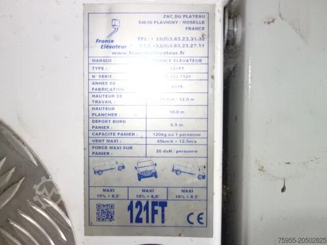 Lifting platform Renault Master ELEVATEUR FRANCE 12 METER EURO 6,AIRCO