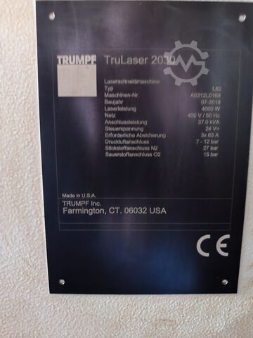 Laserskärmaskin TRUMPF TruLaser 2030 Fiber