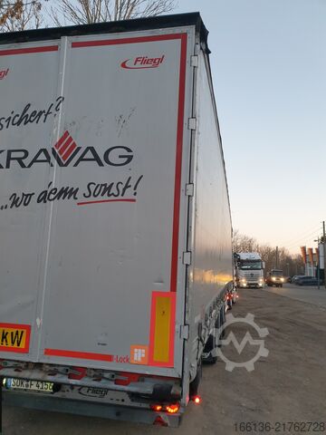 Nyitott ponyvás félpótkocsi FLIEGL Gardine Mega xtra-long