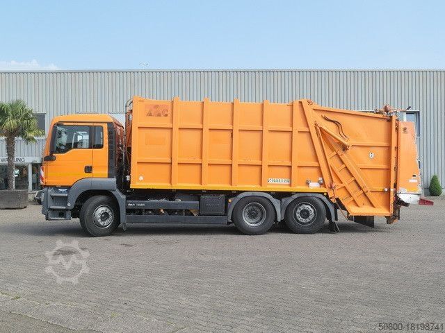 Vuilniswagen MAN 26.320 TGS BL 6x2, Haller, Zöller-Schüttung