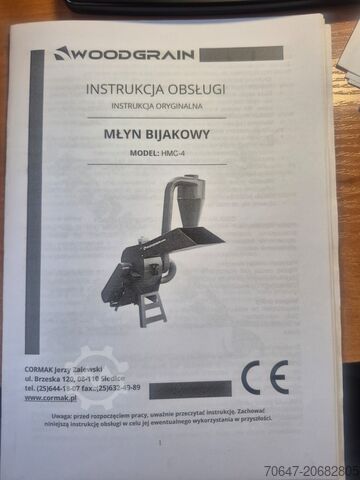 Hamermølle med udtag af formalet materiale CORMAK HMC-4