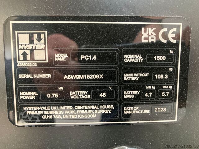 Manuell pallvagn Hyster PC 1.5