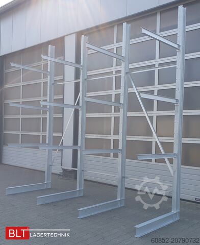Cantilever rack ca. 4,02 lfm. Kragarmregal H:400cm T: 137 cm , 500 kg/Arm , 4 Lagerebenen