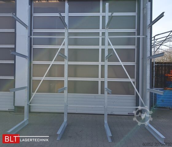 Cantilever rack ca. 4,02 lfm. Kragarmregal H:400cm T: 137 cm , 500 kg/Arm , 4 Lagerebenen