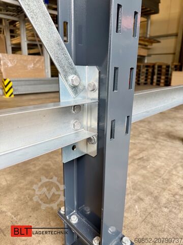 Cantilever racking, heavy-duty racking for long goods ca. 4 lfm. Kragarmregal H: 400cm ,Fuß +3 650 kg Belastung pro Arm , Langgutregal