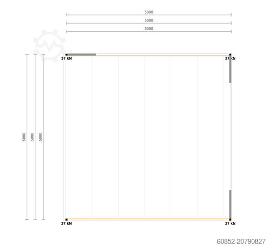 Opbevaringsplatform 5x5m Lagerbühne , Belastung : 500kg/qm Unterkante: 2,5m , ca. 25qm Systembühne