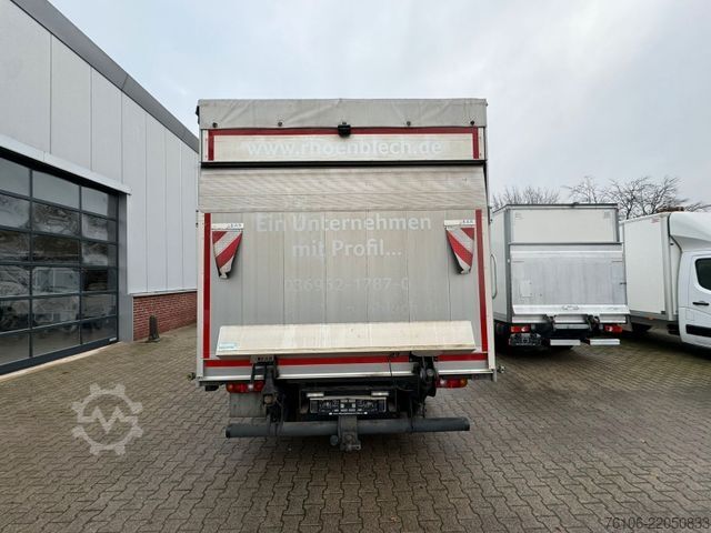 Flaklastbil med kapell FUSO Canter 9C18 Pritsche Plane mit Ladebordwand *Ahk