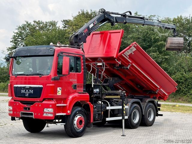 Grua montada em camião MAN TGS 33.400 * KIPPER 4,90 m + KRAN/FUNK * 6x4