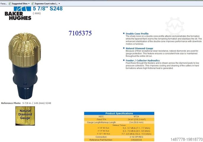 PDC boorkoppen Baker Hughes-USA Genesis XT / HCR Series