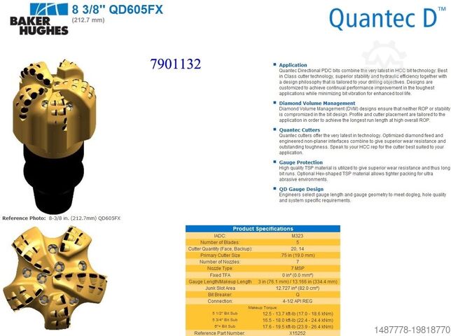 PDC boorkoppen Baker Hughes-USA Genesis XT / HCR Series