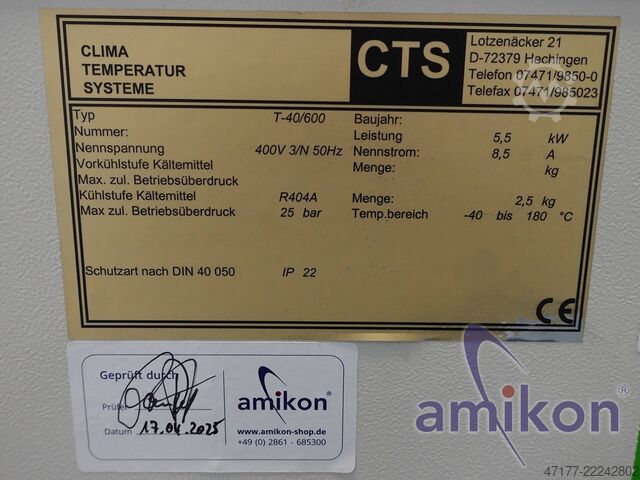 Teplotní zkušební komora 600 litrů CTS T-40/600 -40...180°C