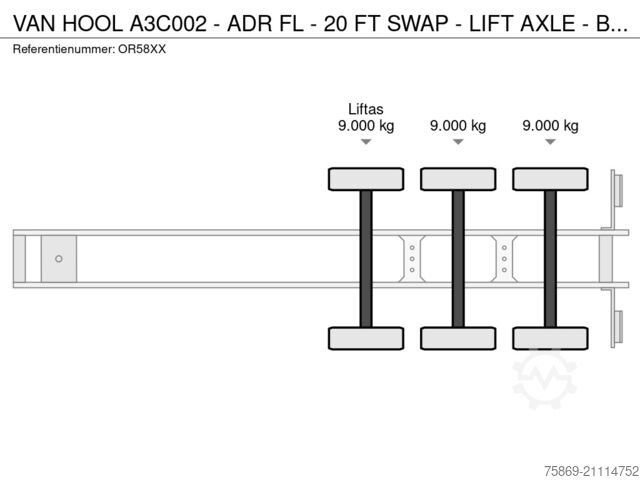 Containervervoer VAN HOOL A3C002 - ADR FL - 20 FT SWAP - LIFT AXLE - BPW ...