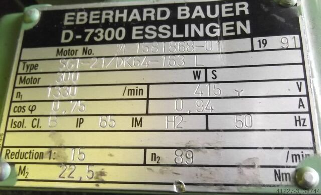 Tandwielmotor 0,3 kW 89 tpm BAUER SG1-21/DK 64-163L