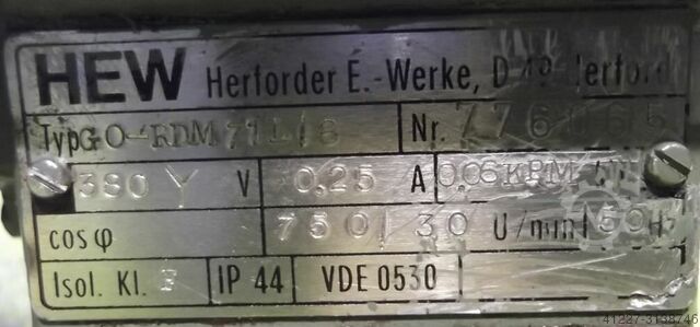Opnamemotor TA = 0,06 KPM 30 rpm HEW GO-RDM71L/8