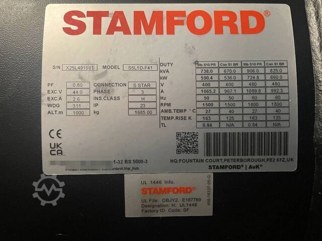 Agregate Volvo TWD1644GE - 715 kVA Generator - DPX-18884.1
