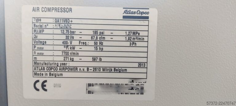 Compressor Atlas Copco GA11VSD+