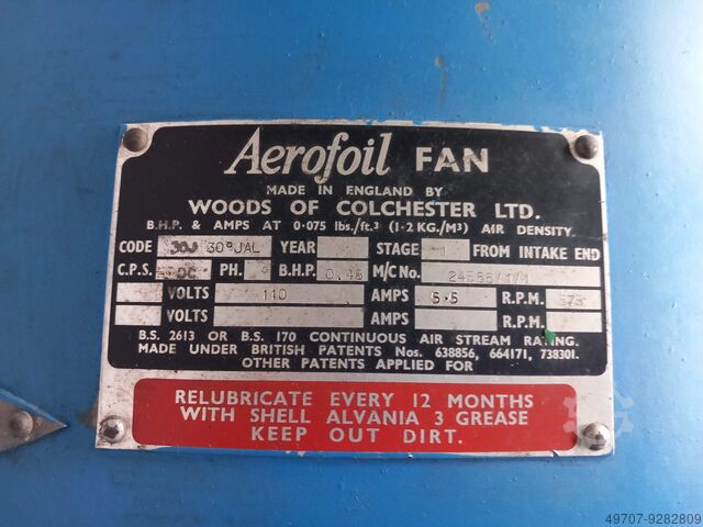 Buisventilator DC-ventilator Aerofoil 110V 5.5A 750mm 5500m3